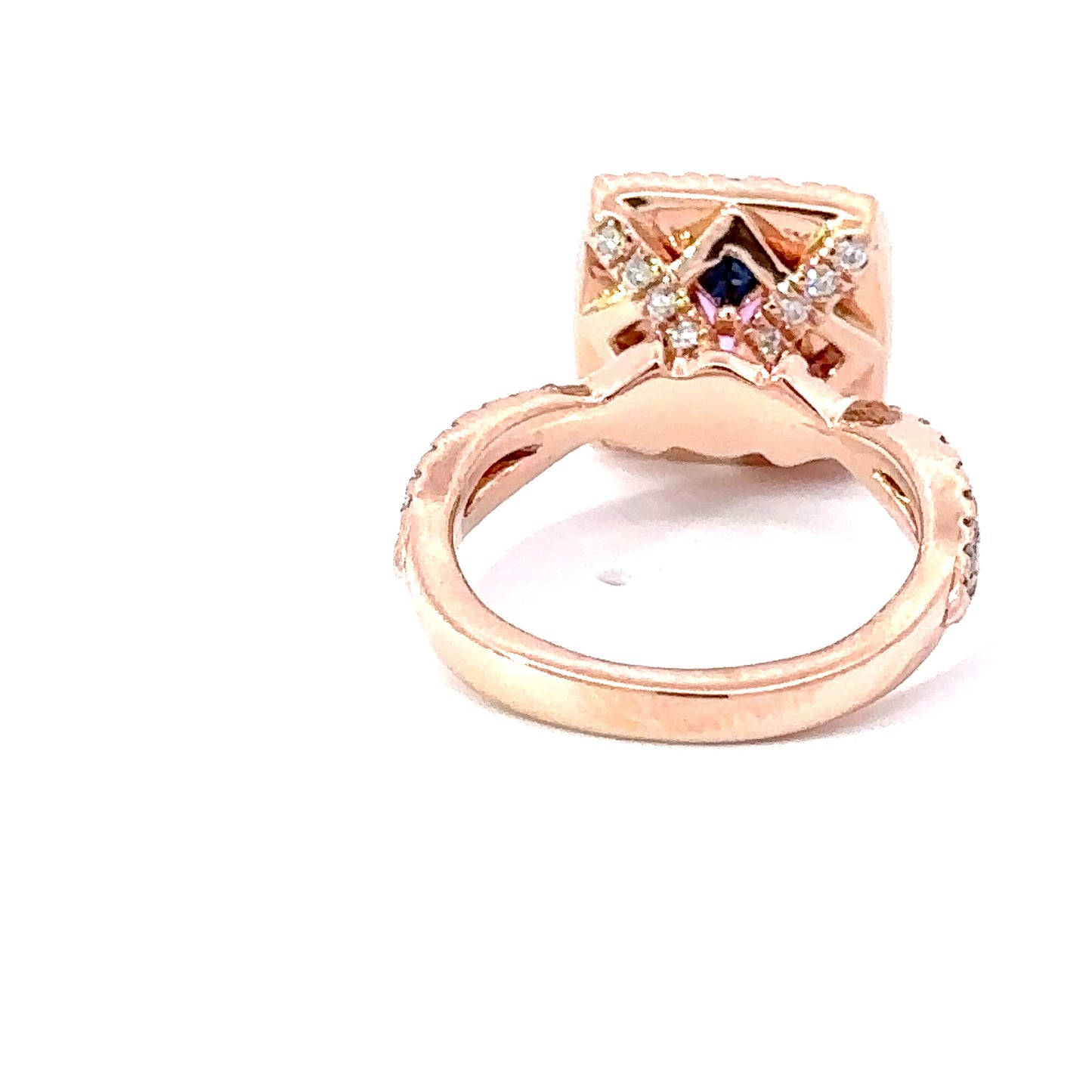 Rose gold pink sapphire and diamond ring