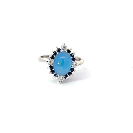 Ladies Blue Star Sapphire Ring